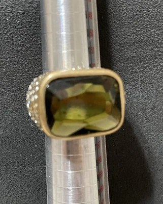 Lia Sophia Lemon Chiffon Ring  7 Gold Silver Two Tone CZ Yellow - Image 1 of 4