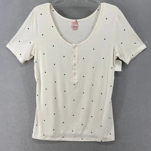 Camisa de Maternidad NOM Talla L Blanca Lunares Botón Delantero Manga Corta Elastizada Scoop - Imagen 1 de 10