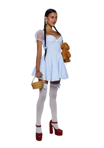 NWT XXL Dorthy Halloween Costume Dolls Kill Wizard Of Oz Kansas Bound Cosplay - Picture 1 of 17