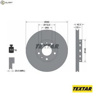 2x BRAKE DISC 92152203 FOR VW AUDI A8L BRK/BKL/AYT 3.2L BMK 3.0L 6cyl PHAETON A8 - Picture 1 of 9