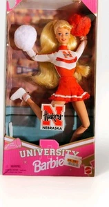 Vintage Mattel Barbie University Nebraska Corn Huskers Doll Cheerleader - Picture 1 of 9