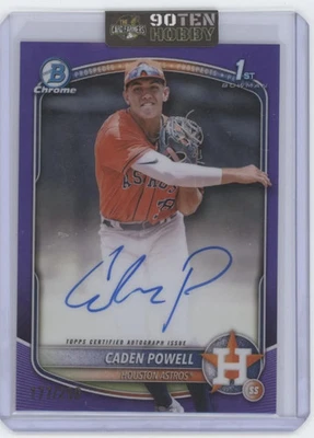 2025 Bowman Chrome Caden Powell #CPA-CPO Purple Refractor Auto 177/290 - Image 1 of 2