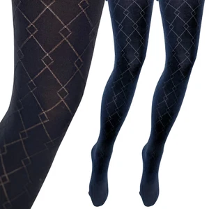 Women Patterned Tights Evening Elegant Geometric 50DEN Black GEO Hoisery - Picture 1 of 5