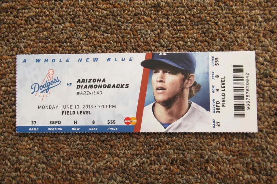 LOS ANGELES DODGERS VS DIAMONDBACKS 6/10/2013 FULL TICKET ~ ELLIS/URIBE HRs - Image 1 of 1