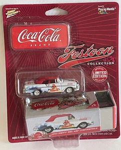 SP LE Johnny Lightning Festoon Coca Cola 56 Chevy Belair Convertible W/ Tin Box  - Picture 1 of 6