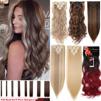 Clip in 8 Tresssen wie Echthaar Haarteile Haarverlängerung Blond Haar Extensions - Bild 1 von 4