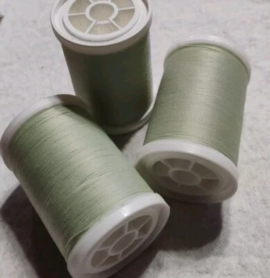 Coats & Clark XP Polyester Sewing Thread 3 spools 250 yd each GREEN TINT - Image 1 of 2