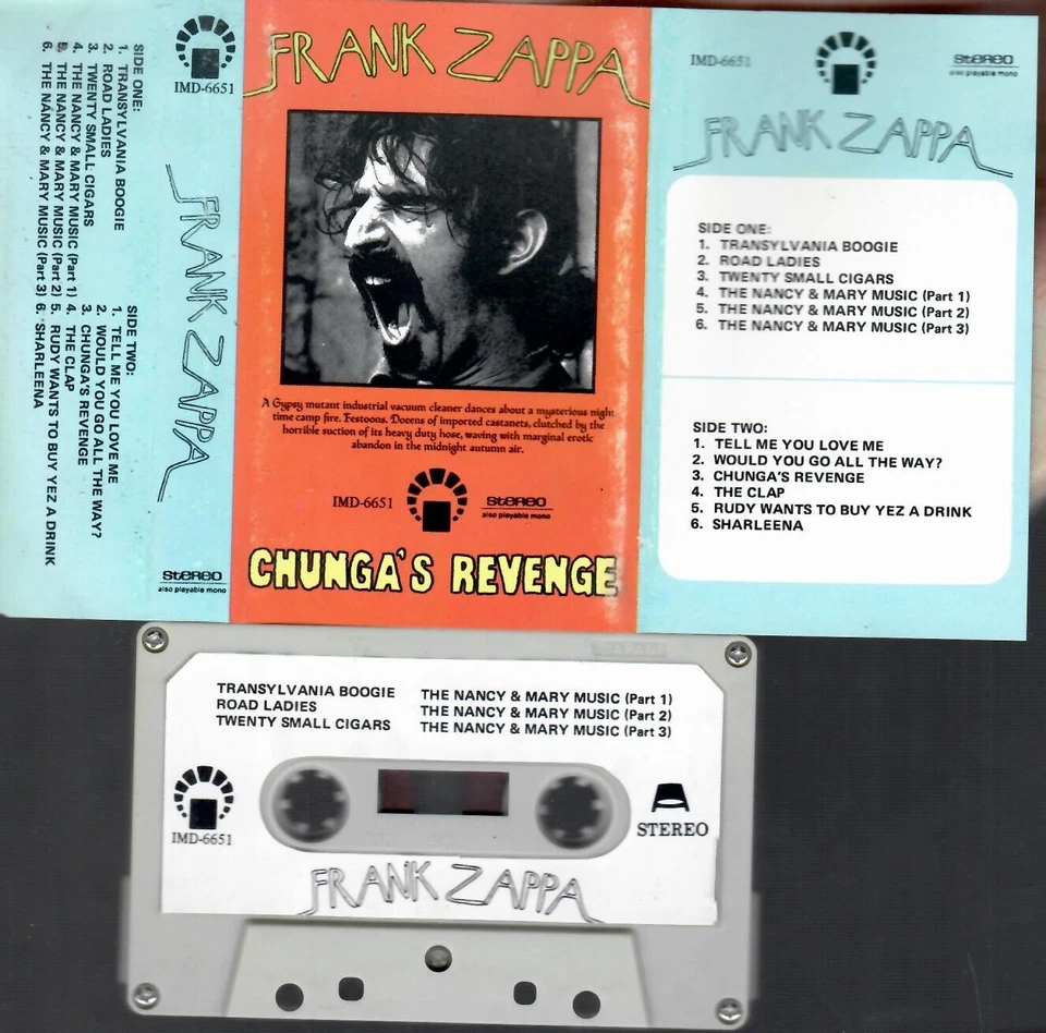 FRANK ZAPPA Chunga´s revenge  VERY RARE SAUDI CASSETTE FOR COLLECTORS - Immagine 1 di 1