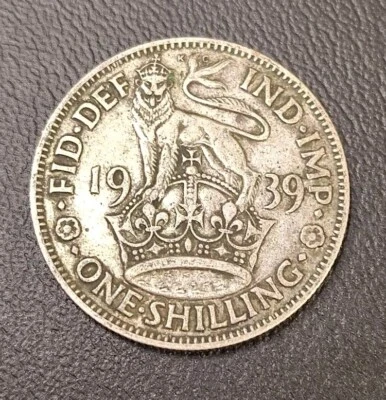 1939 Great Britain One Shilling Silver Coin KM# 853 - Image 1 of 4