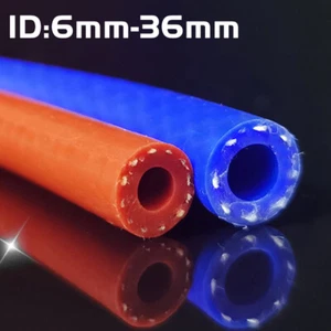 Verstärktes Silikon Gewebeschlauch Silikonschlauch Hitzebeständig Ø ID 6MM-32MM - Picture 1 of 6