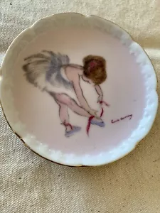 Vintage Signed Brownie Downing Small Hanging Plate with Ballerina Girl Child - Picture 1 of 2