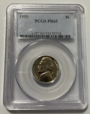 1955 - Jefferson Nickel Proof - PCGS PR65 Exact Coin Imaged - Image 1 of 4