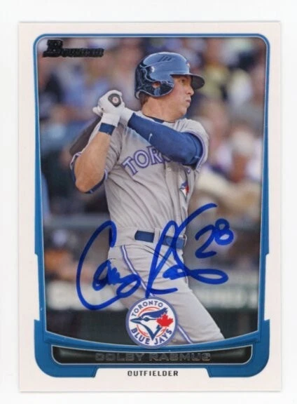 SIGNED BASEBALL CARD AUTO BOWMAN 2012 COLBY RASMUS TORONTO BLUE JAYS #23 - Image 1 of 1