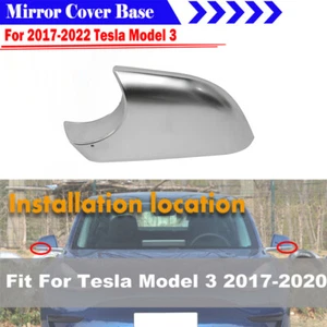 Cubierta de espejo de ala de puerta lateral izquierda tapa de soporte inferior para Tesla Model 3 2017-2022 - Imagen 1 de 7