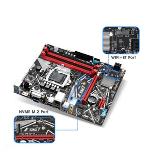 B75 Motherboard For LGA 1155 4*DDR3 USB3.0 SATA3 NVME M.2 WIFI BT DVI VGA HDMI - Picture 1 of 12