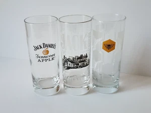 Jack Daniels High Ball Glasses (3) Whiskey Apple Honey Distillery Tennesse USA - Picture 1 of 13
