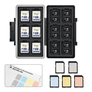 Étui Carte Mémoire 36 Emplacements Antichoc pour 24 Cartes MicroSD TF et 12 SD SDXC SDHC - Photo 1 sur 26