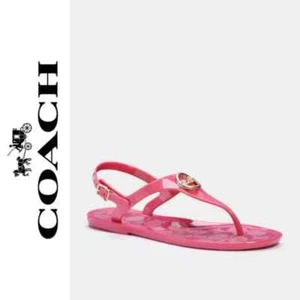 Coach Nicolle Jelly Sandals C2802 Pink 6 BNWT - Picture 1 of 4