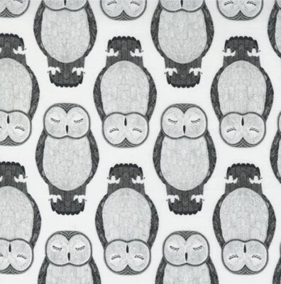 Fat Quarter Moda Nocturnal By Gingiber Cute Sleepy Owl Moon 100% Cotton Fabric - Image 1 of 4