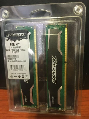 Ballistix DDR3-1600 Sport 8GB RAM 2x4GB - Image 1 of 2