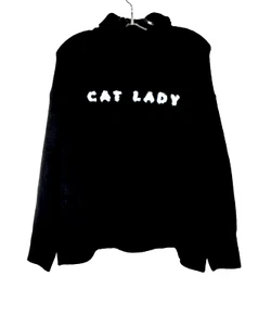 The Cuddle Collab X Target Womens CAT LADY Turtleneck Sweater XL Black - Picture 1 of 8
