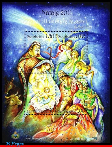11-8 SAN MARINO 2011 CHRISTMAS, RELIGION, CRIB, S/S MNH Cover
