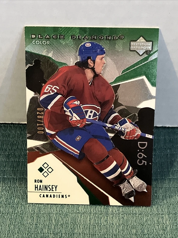 2003-04 Upper Deck Black Diamond Green 028/100 Ron Hainsey #76 - Image 1 of 3
