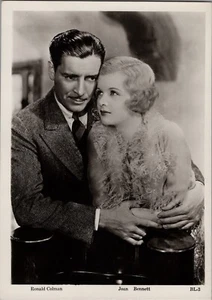 Tarjeta de vestíbulo de coleccionista de la década de 1930 5x7 Ronald Colman Joan Bennett Bulldog Drummond rara - Imagen 1 de 2