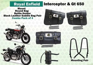 Fit For Royal Enfield "Gt & Interceptor 650 Genuine Leather Accessories Combo 4" - Picture 1 of 24