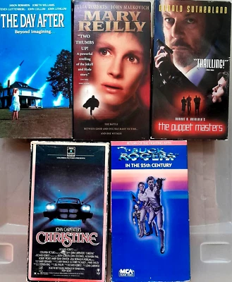 5x LOT Sci-Fi/Horror vhs DAY AFTER/ CHRISTINE/ PUPPET MASTERS/ MARY REILLY/ MORE - Image 1 of 3