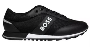 HUGO BOSS $199 Men's PARKOUR RUNN MEMX Sneakers 7-13 Shoes AUTHENTIC NEW BLACK - Picture 1 of 11