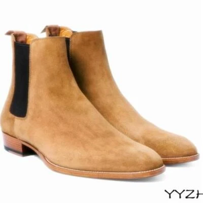 Мужские из натуральной замши кожи тянуть на острый носок Chelsea ботильоны высоты верхний туфли - Изображение 1 из 4