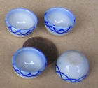 4 Blau & Weiß Keramik Schalen 1.7cm Tumdee 1:12 Maßstab Puppenhaus Zubehör B22