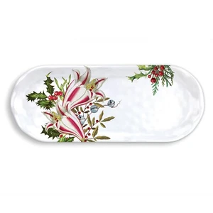 Michel Design Works Christmas Bouquet Melamine Serveware Accent Tray - Picture 1 of 1