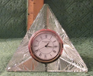 WATERFORD CRYSTAL 3" PYRAMID DESK CLOCK MADE IN IRELAND - Picture 1 of 8