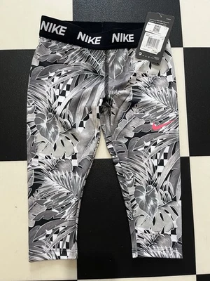 Nike Niñas Dri-FIT 6x Negro Blanco Tropical Estampado Floral Nuevo con Etiqueta Foto 1 de 4