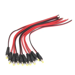 Male DC Power Socket Jack Plug Connector 28cm/11" Cable Wire 12V OVP OCP SCP E - Afbeelding 1 van 8