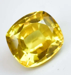 10.95 Ct Natural Ceylon Yellow Sapphire CERTIFIED Flawless Loose Gemstone - Picture 1 of 5