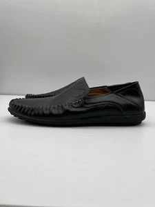 Clohoo Mens Soft Sole Leather Loafer EUR 47 Black Stitched Embossed - Bild 1 von 14