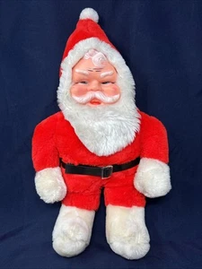 Vintage B.J. TOY CO. 1950s 18” Rubber Face Santa Claus Christmas Plush Doll NICE - Picture 1 of 15
