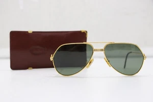 Cartier Aviator Platinum Vintage 59-16 140MM Large Vendome Sunglasses - Picture 1 of 18