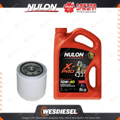 Sakura Oil Filter Nulon 5L XPR10W40 Eng. Oil Kit for Ford Cougar SW SX V6 Mondeo - image 1 of 2