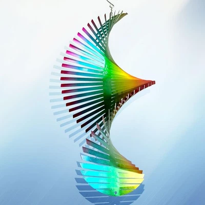 Wind Spinner Rainbow Wave Wind Spinners for Yard and Garden,15in Hanging Kine... - Image 1 of 4