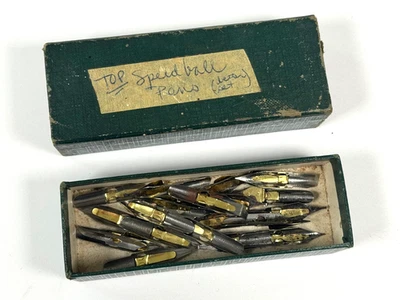 Plumillas de caligrafía Speedball vintage (21) + caja de almacenamiento vintage, Hunt Pen Co. EE. UU. Foto 1 de 4
