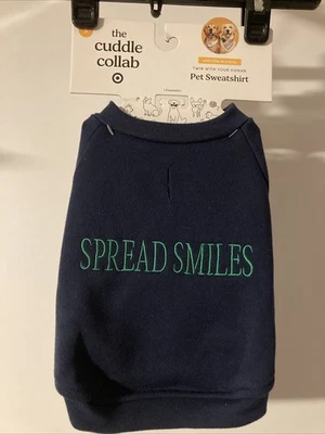 The Cuddle Collab with Ellie & Emma Dog and Cat Spread Smiles Sweatshirt Navy, S Foto 1 de 4