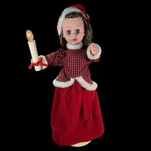 Animated Christmas Caroler-Rennoc Girl w Candle-Vintage 1980s-Holiday Figure 2ft - Picture 1 of 18