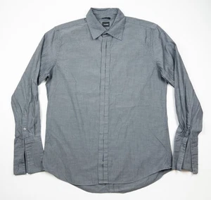Jil Sander Shirt Men's 41 Gray Long Sleeve Ruffle French Cuff Italy Designer - Picture 1 of 13