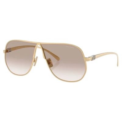 New MIU MIU Sunglasses MU A56S 5AK90L Gold Brown Gradient Metal Pilot Aviator - Image 1 of 4