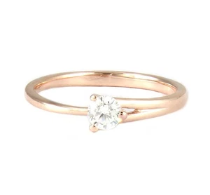 Elegant 0.50 Carat Round Solitaire CZ Sterling Silver Stacking Ring for Women - Picture 1 of 5