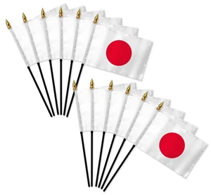 1 Dozen Japan 4x6in Mini Handheld Country Stick Flags for Parades, Classrooms - Picture 1 of 2